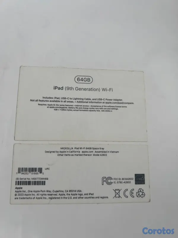 celulares y tabletas - Ipad 9th generation (wifi) 2