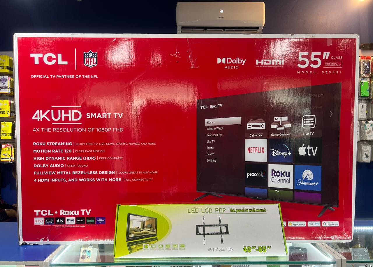 tv - SMART TV TCL DE 55 PULGADAS ROKU 4K 2024 NUEVAS
 0