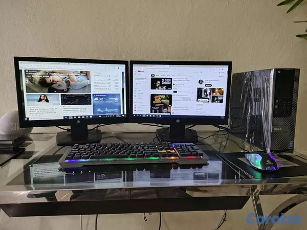 computadoras y laptops -  computadora ✅combo dos monitores con todos los accesorios i5🔥8gb de ram 500 gb 2