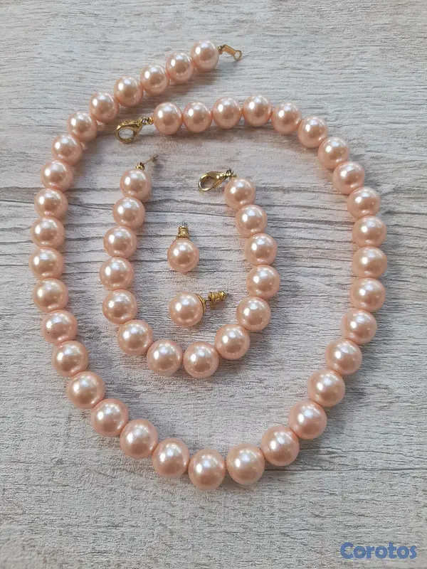joyas, relojes y accesorios - Se vende juego de Perla Rosada Vintange, Marvella  2