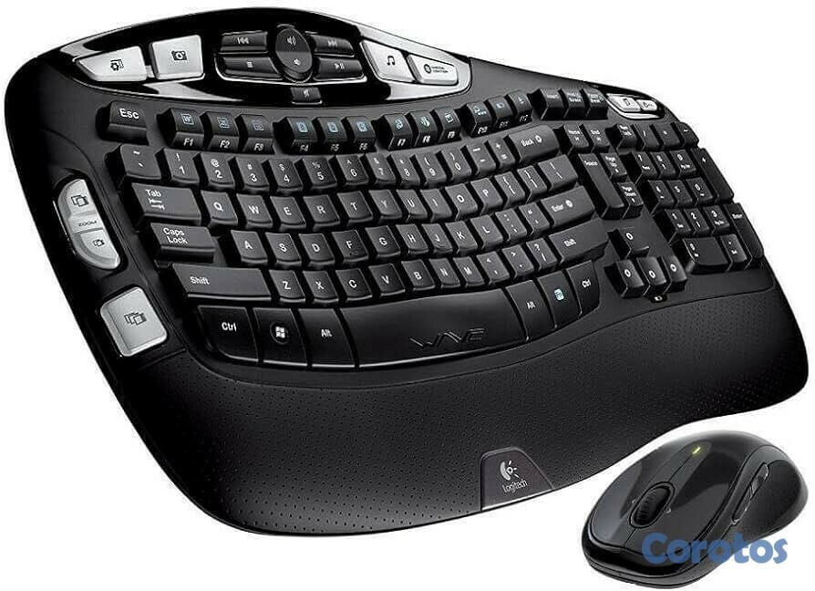 computadoras y laptops - TECLADO MOUSE LOGITECH MK550 WAVE, ERGONOMICO, USB WIRELESS RECEIVER 2.4GHZ WIRE 1