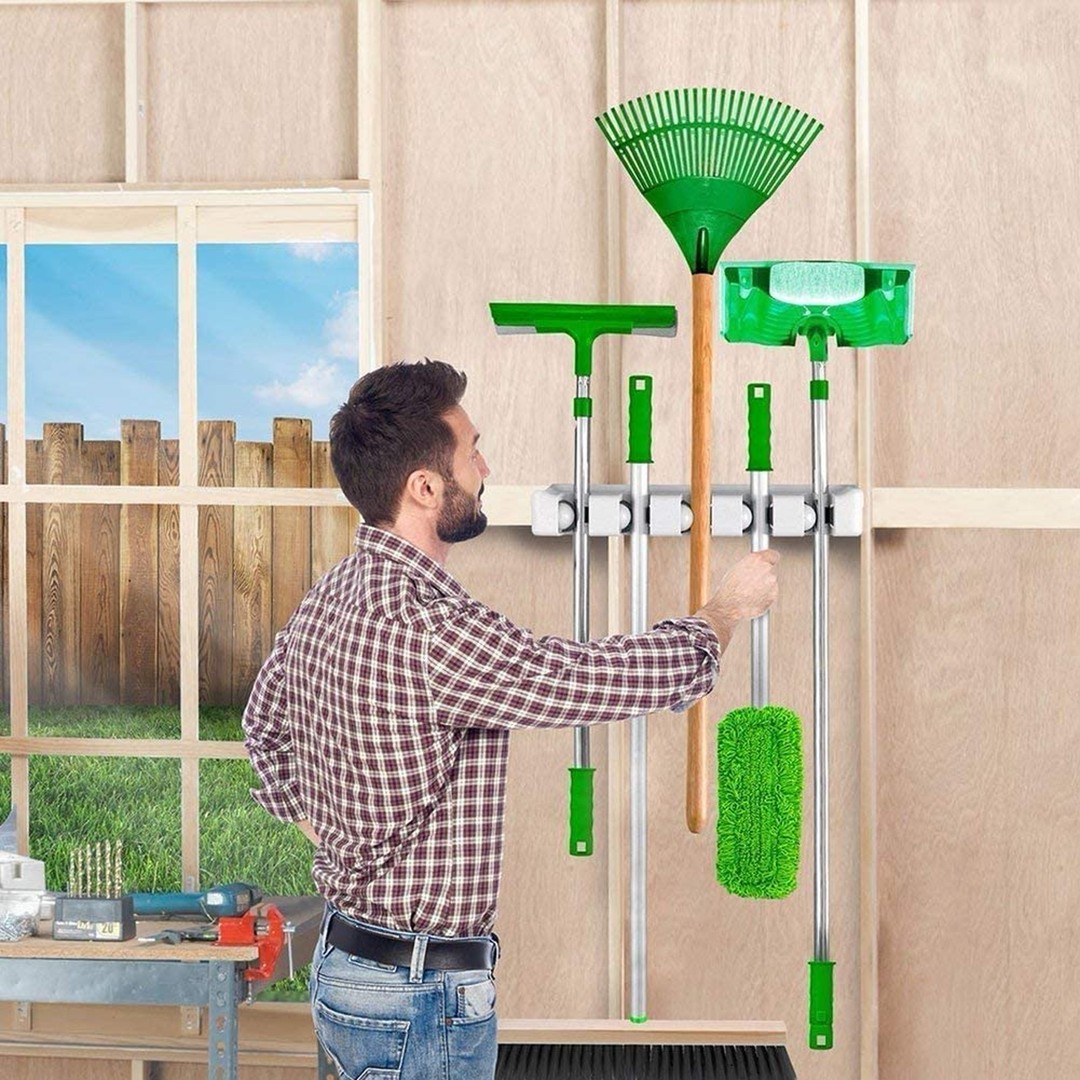 herramientas, jardines y exterior - Soporte para suape y escoba, organizador de herramientas  lampazo trapeador   3