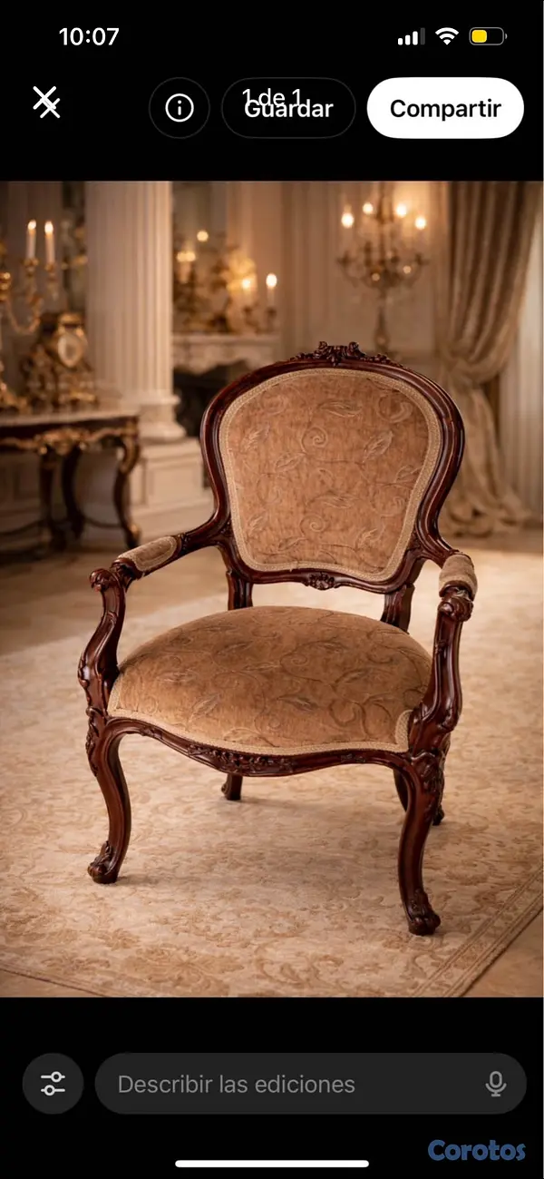 muebles y colchones - Butaca elegante en Caoba  2