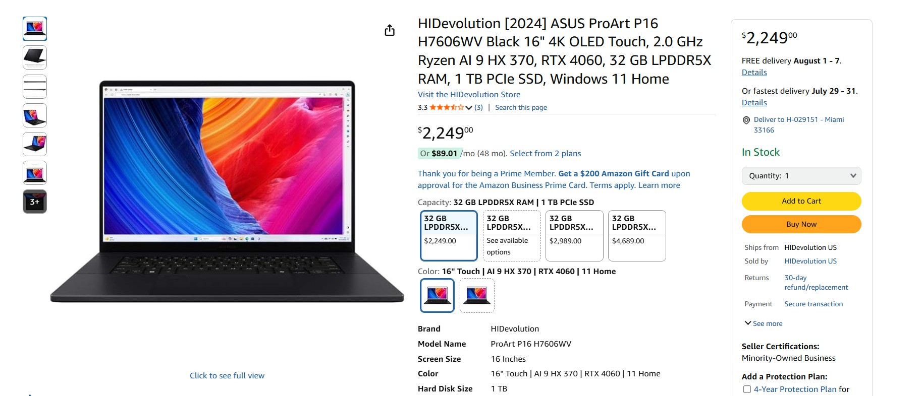 computadoras y laptops - Laptop Asus ProArt p16 (sellada) 3