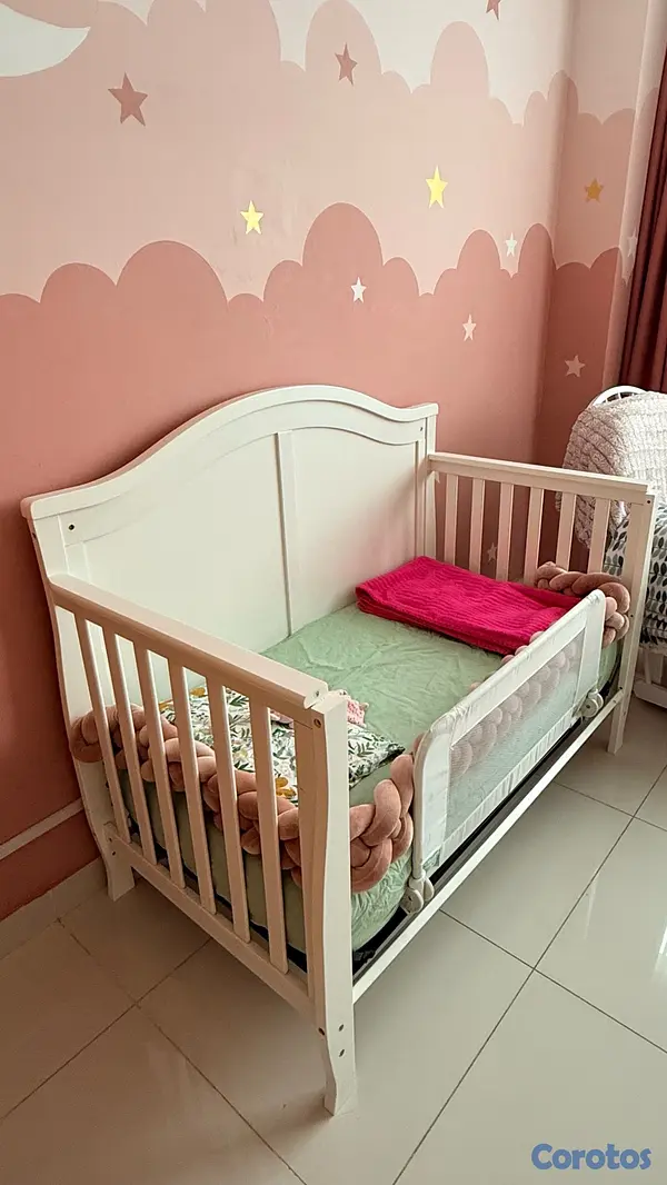 muebles - CUNA CONVERTIBLE COLCHÓN INCLUIDO Y MOSQUITERO  3