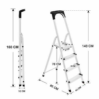 herramientas, jardines y exterior - ESCALERA DE 4 PELDAÑOS DE ALUMINIO + BANDEJA DE HERRAMIENTAS MULTIUSOS ESCALONES 2