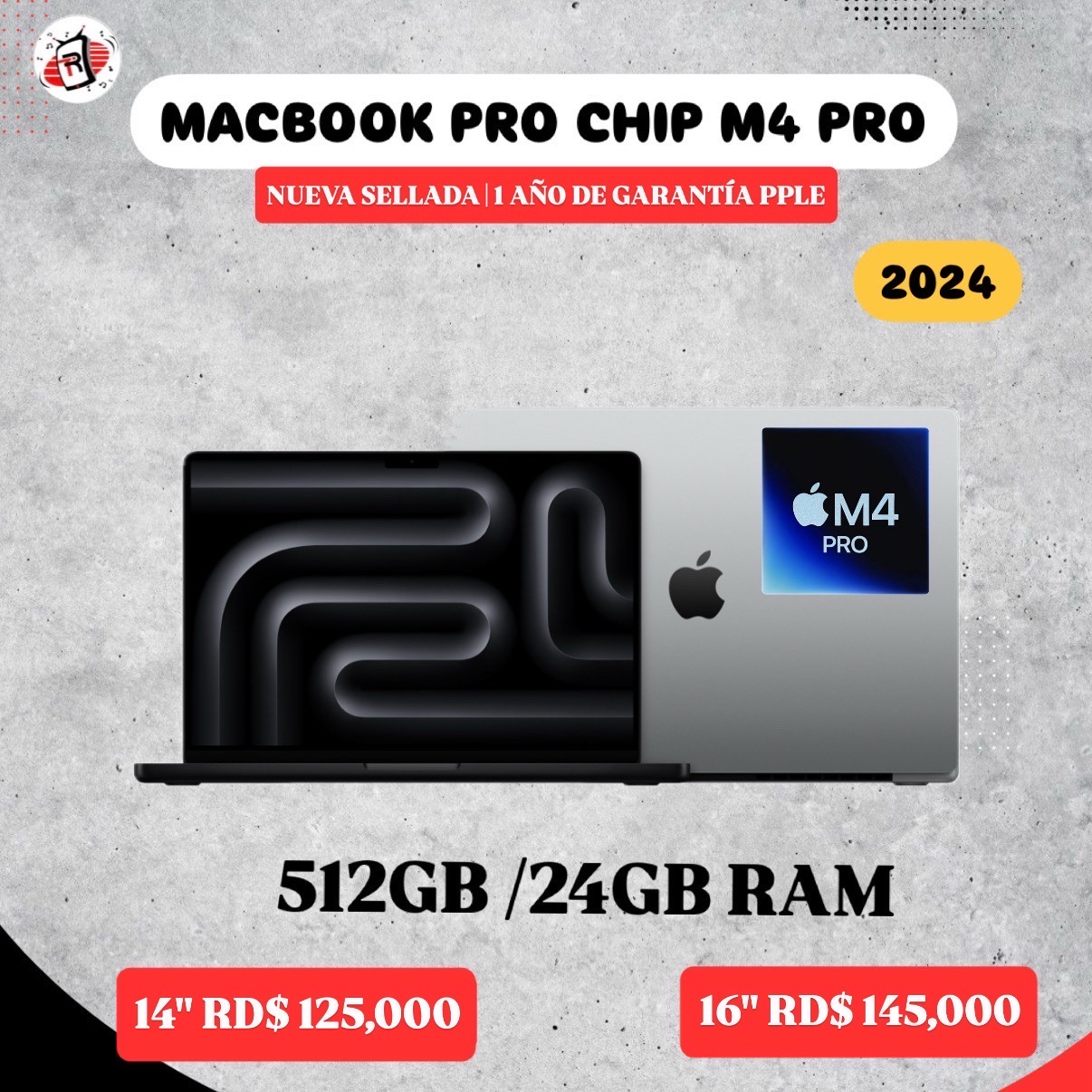 computadoras y laptops - MACBOOK PRO M4 PRO 2024 512GB 24GB RAM SELLADA OFERTA🔥 0