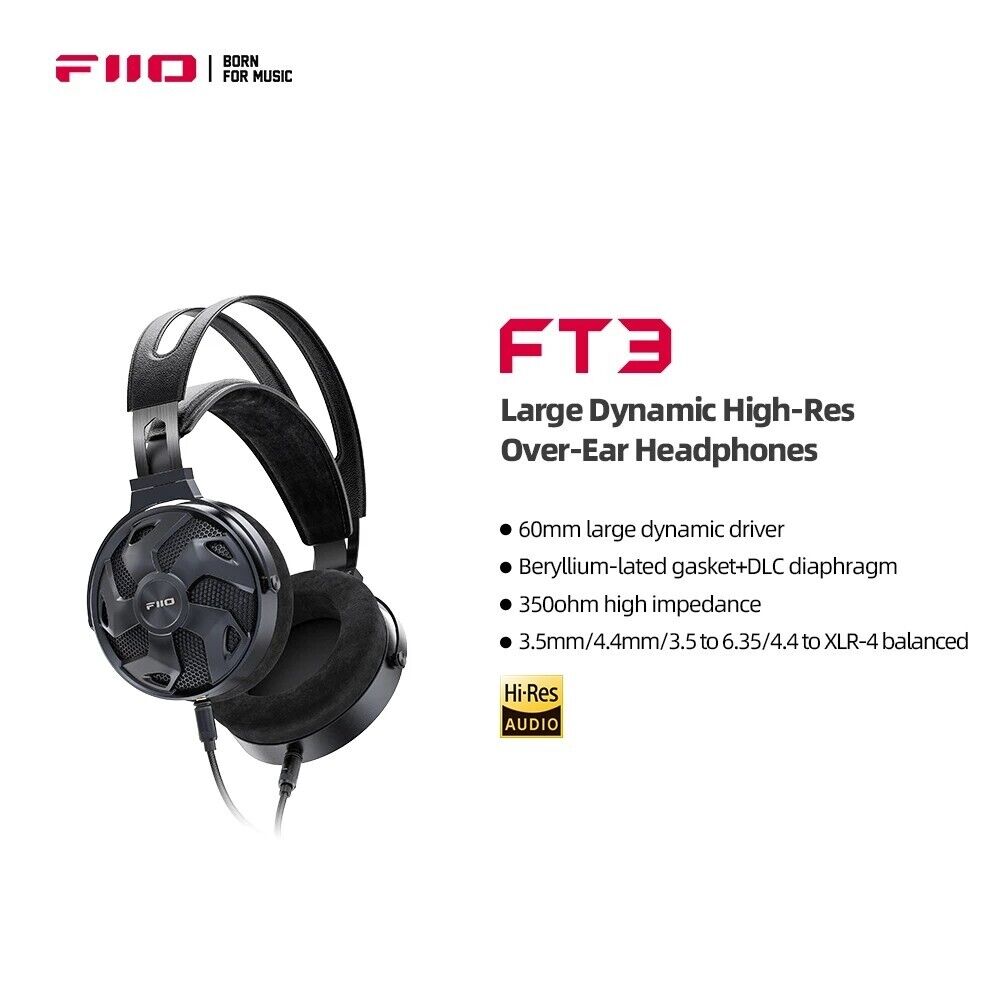 camaras y audio - Fiio FT3 (350 Ohms) Auriculares Over Ear Open Back