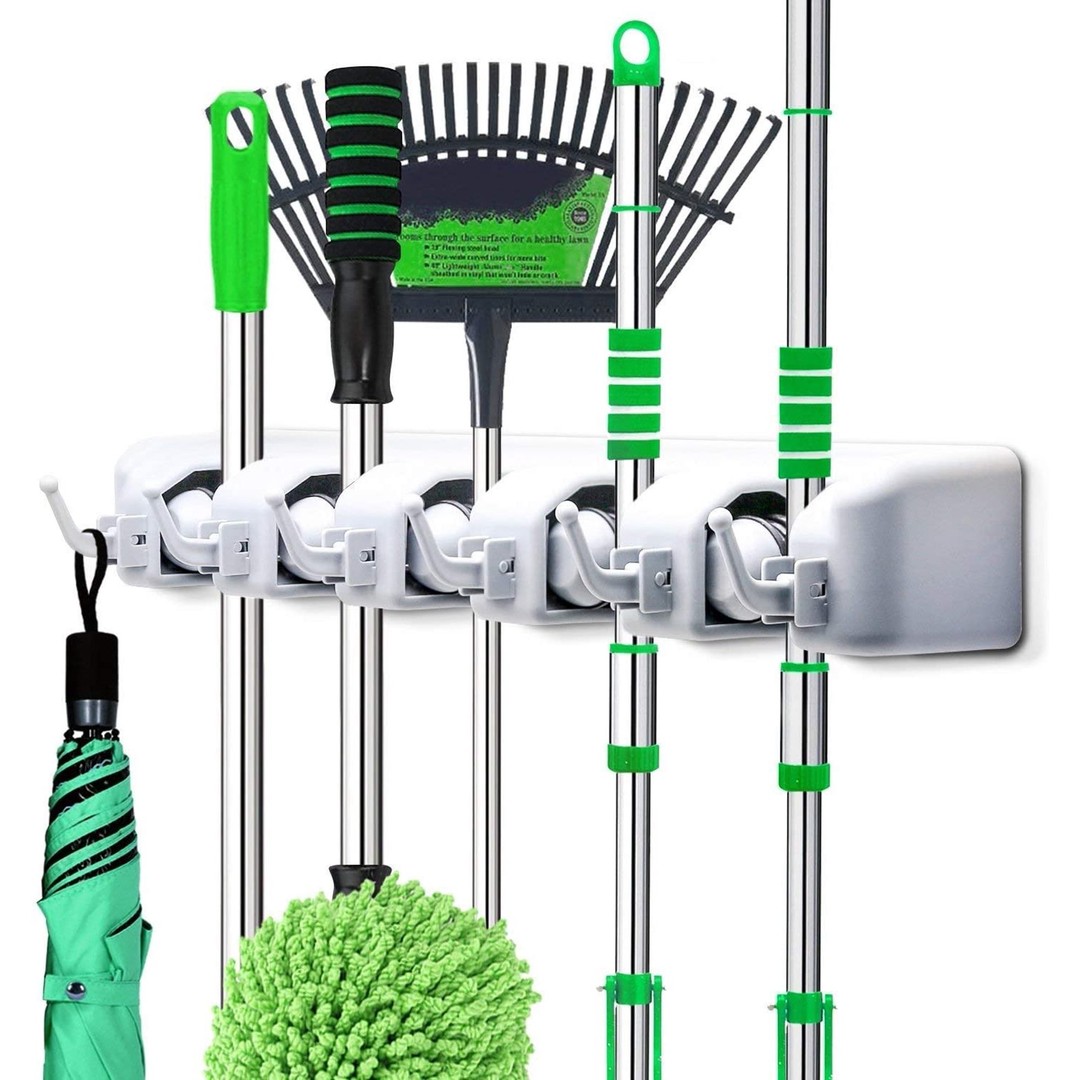 herramientas, jardines y exterior - Soporte para suape y escoba, organizador de herramientas  lampazo trapeador   4
