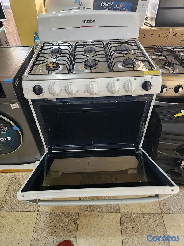 cocina - estufa mabe de 30 blanca plato inoxidable  3