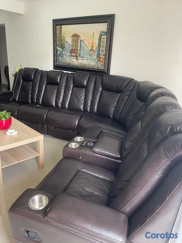 muebles y colchones - SOFÁ RECLINABLE MARRÓN EN VENTA  5