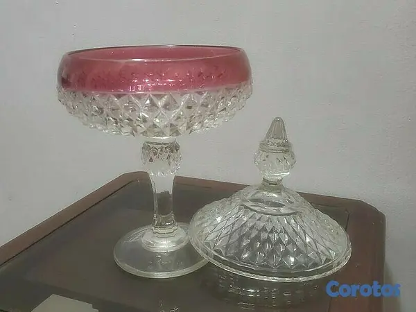 decoración y accesorios - Dulcera de cristal con tapa, Vintage  2