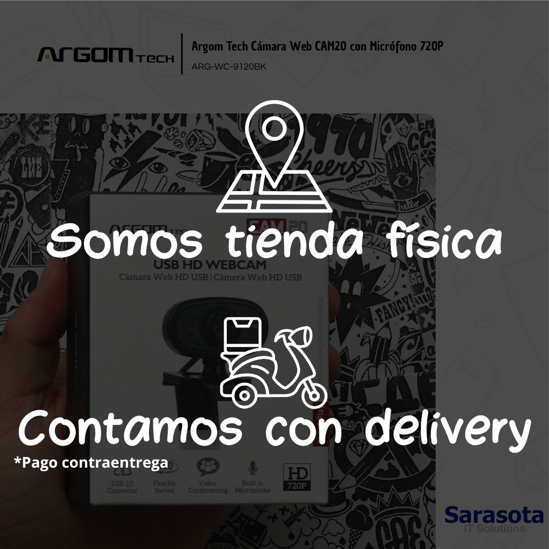 camaras y audio - Argom Tech Cámara Web CAM20 con Micrófono 720P 2