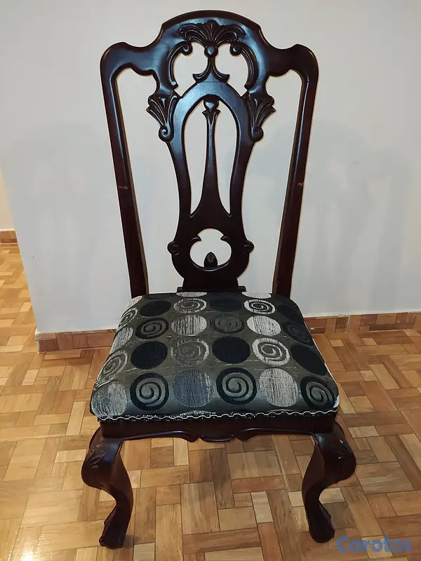 muebles y colchones - JUEGO DE COMEDOR DE ANDIROBA DE 6 SILLAS CON TALLA 3