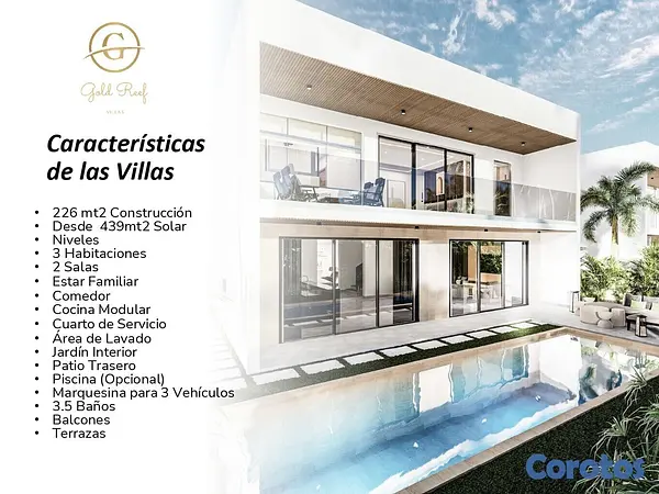 casas vacacionales y villas - PROYECTO DE VILLA EN PLAYA NUEVA ROMANA  5