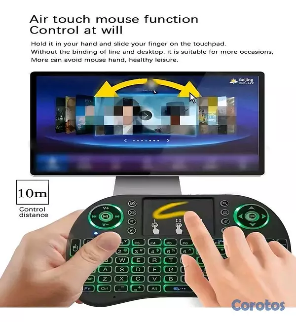 accesorios para electronica - Mini Teclado Inalámbrico Con Touchpad LED 6