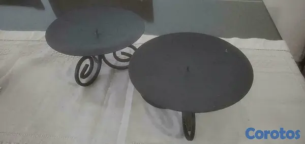 decoración y accesorios - Set de dos porta velones, hierro 2