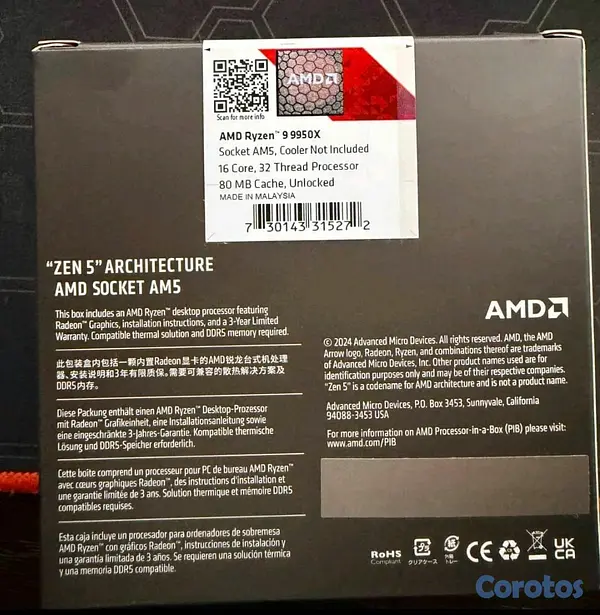 accesorios para electronica - AMD Ryzen 9 9950X 16-core 2