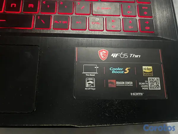 computadoras y laptops - Laptop Gamer - MSI GF65 Thin 10SDR 4