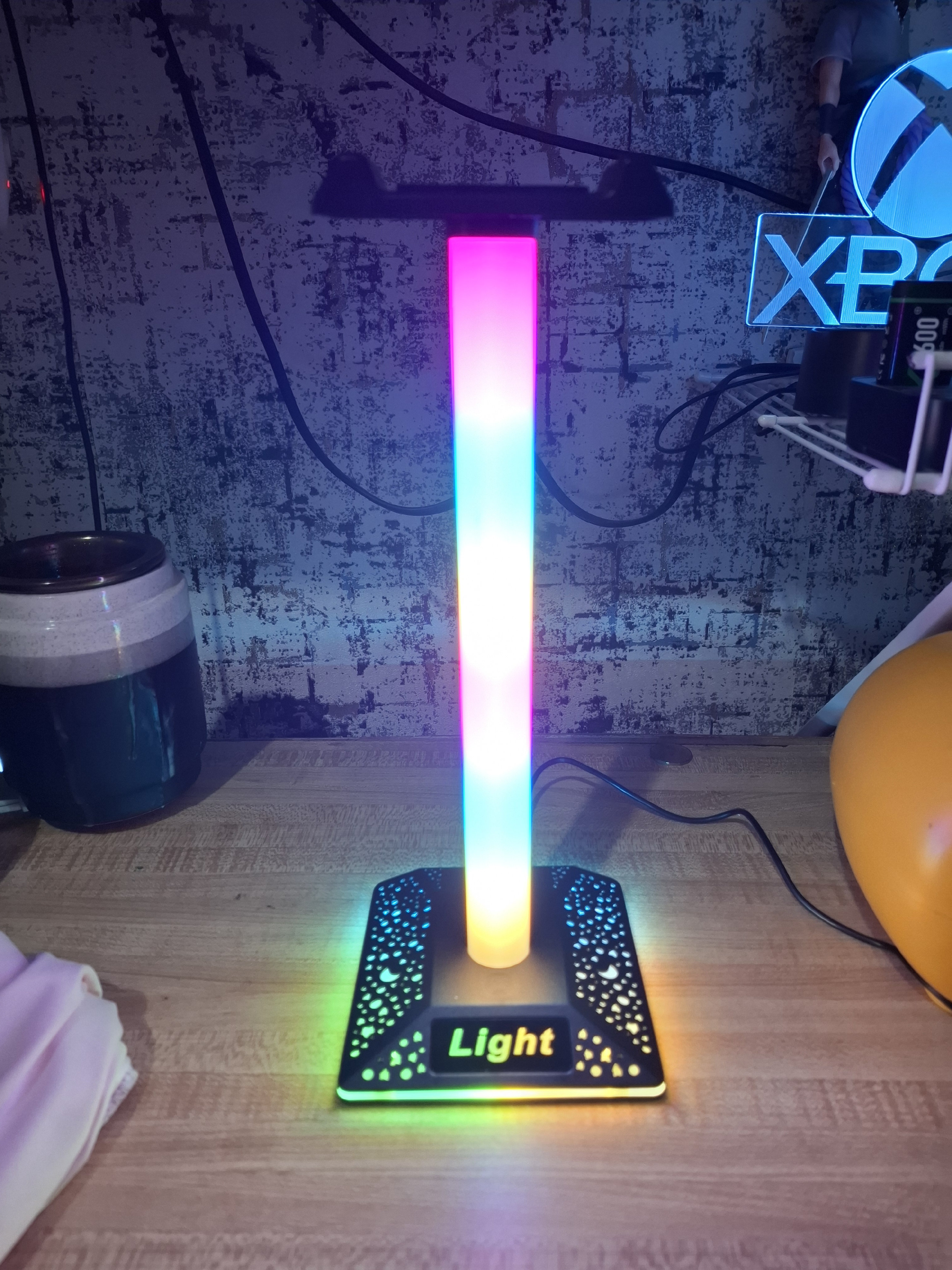 consolas y videojuegos - base para audifonos gamer led multicolor  4