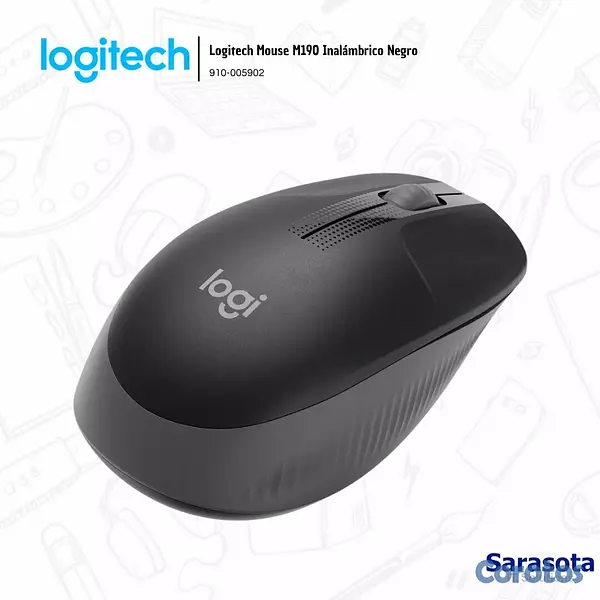accesorios para electronica - Logitech Mouse M190 Inalámbrico Negro (910-005902) 3