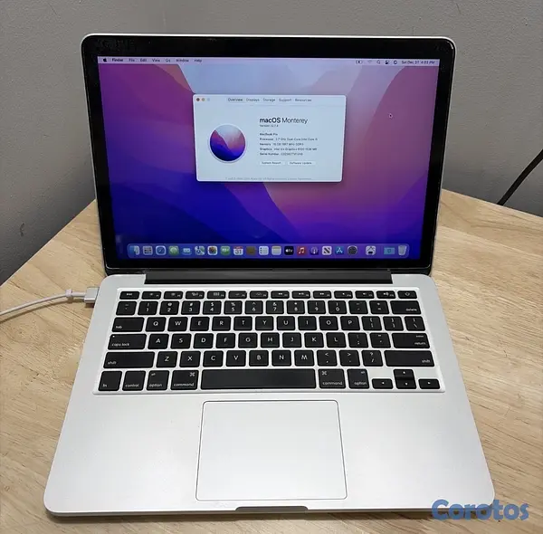computadoras y laptops - APPLE MacBook Pro A1502  (2015)  i5 2.7Ghz✔16GB✔256GB SSD✔OS MONTEREY & CORD 2