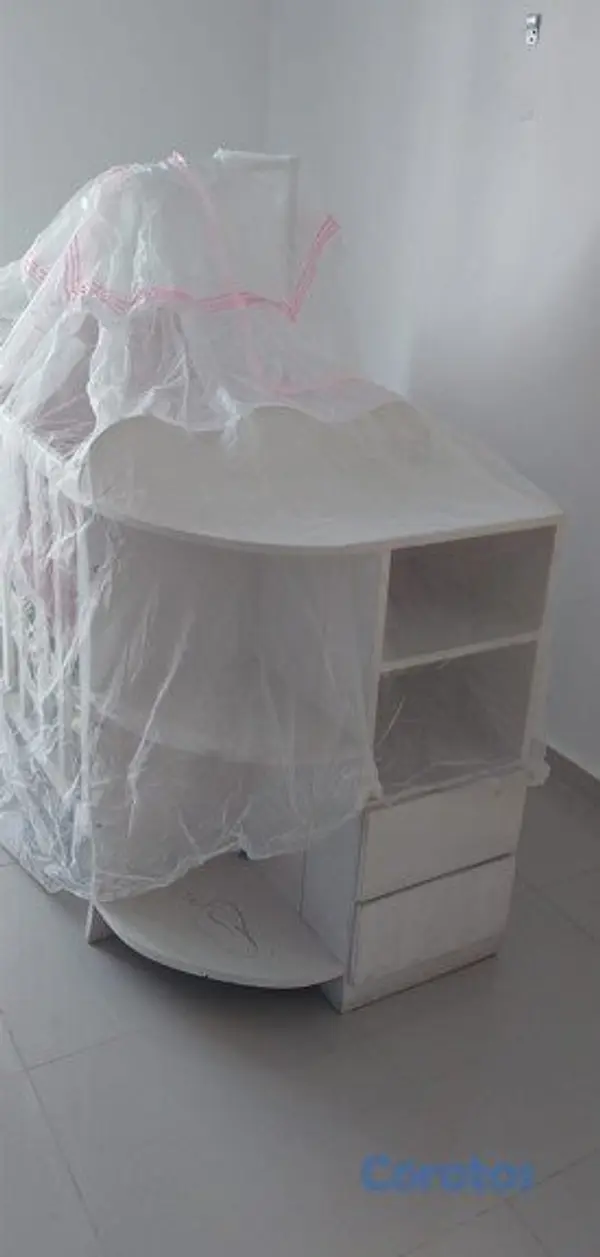 muebles - Cuna de bebé con cambiador y almacenamiento + colc 8