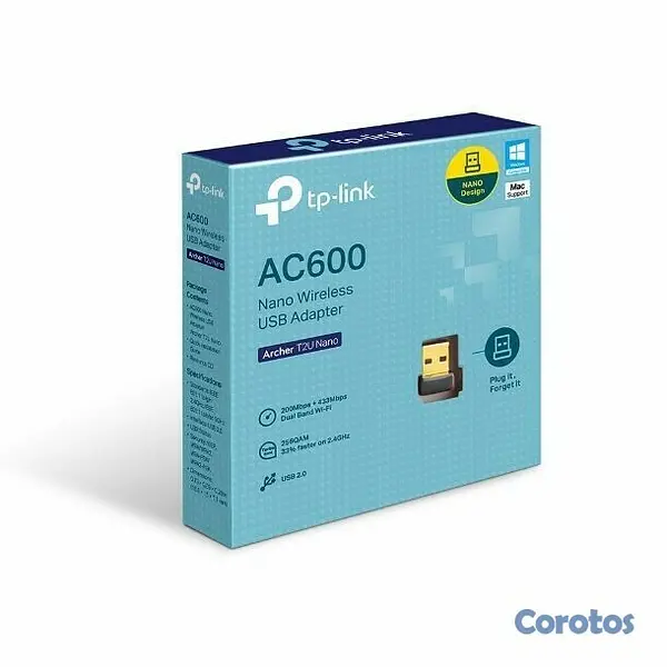 computadoras y laptops - Adaptador inalámbrico USB de banda dual AC600,LAN USB DONGLE TP-LINK TL-ARCHERT 