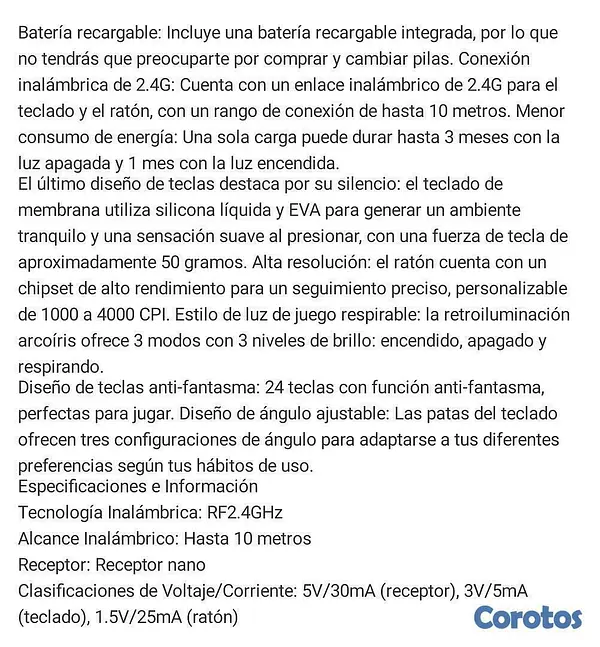 computadoras y laptops - Teclado y ratón membrana ROG de 2 piezas, cableado, iluminación de arcoíris 7