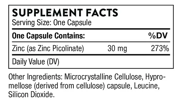 Salud y Equipamiento Médico - Picolinato Zinc 30 Mg Thorne 2