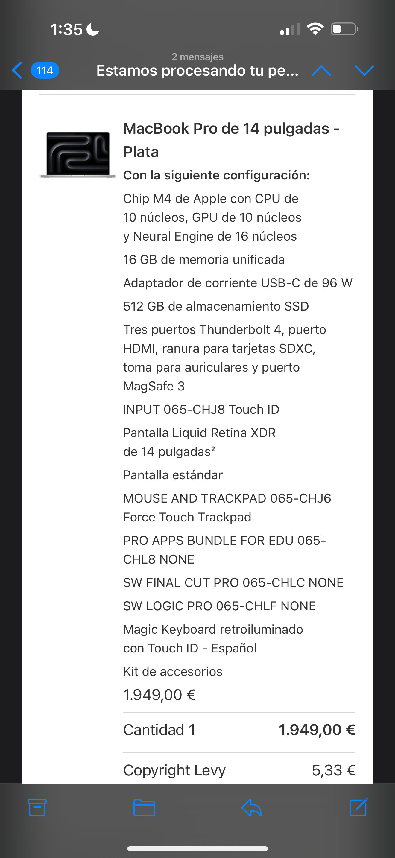computadoras y laptops - MacBook Pro 14” pulgadas gris 5