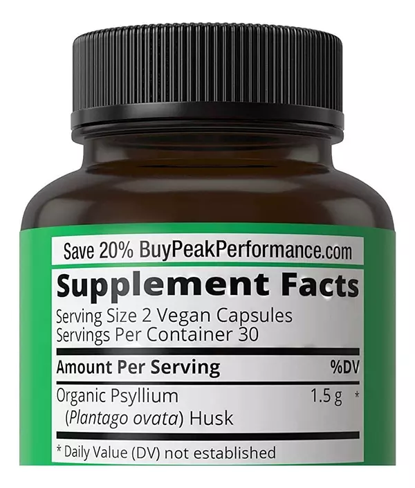 Salud y Equipamiento Médico - Psyllium 60 capsulas Peak Performance 2