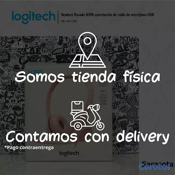 camaras y audio - Logitech Audífono H390 con microfono USB Rosado (9 4
