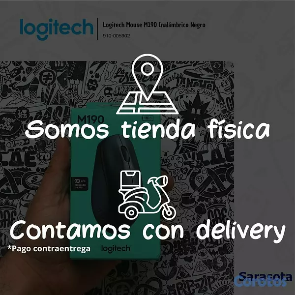 accesorios para electronica - Logitech Mouse M190 Inalámbrico Negro (910-005902) 2