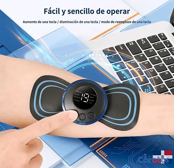 salud y belleza - Masajeador corporal recargable D2  con 2 parche  3