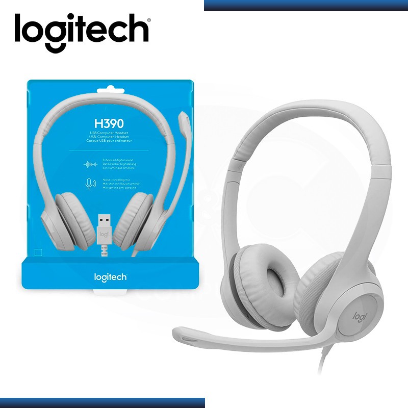 computadoras y laptops - AUDIFONO CON MICROFONO LOGITECH H390 PC BLANCO, INTERNET CLEAR CHAT CONFORT USB, 0