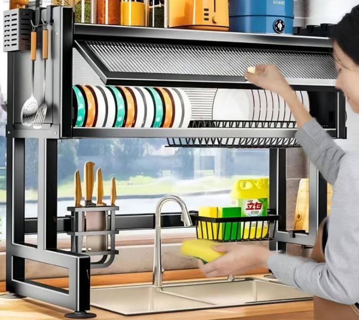 cocina - Escurridor de platos con tapa mediano