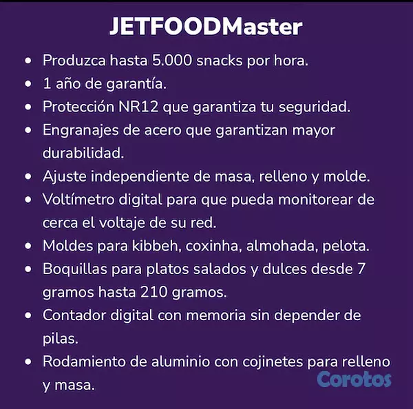 equipos profesionales - JETFOOD MASTER Máquina de picaderas saladas y dulces nueva 8