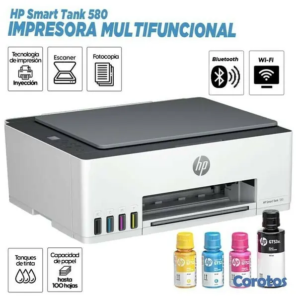 impresoras y scanners - IMPRESORA ,MULTIFUNCIONAL HP SMART TANK 580 - ALL IN ONE PRINTER- SISTEMA DE TIN 1