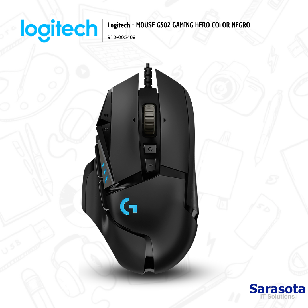 accesorios para electronica - Logitech - MOUSE G502 GAMING HERO COLOR NEGRO 0