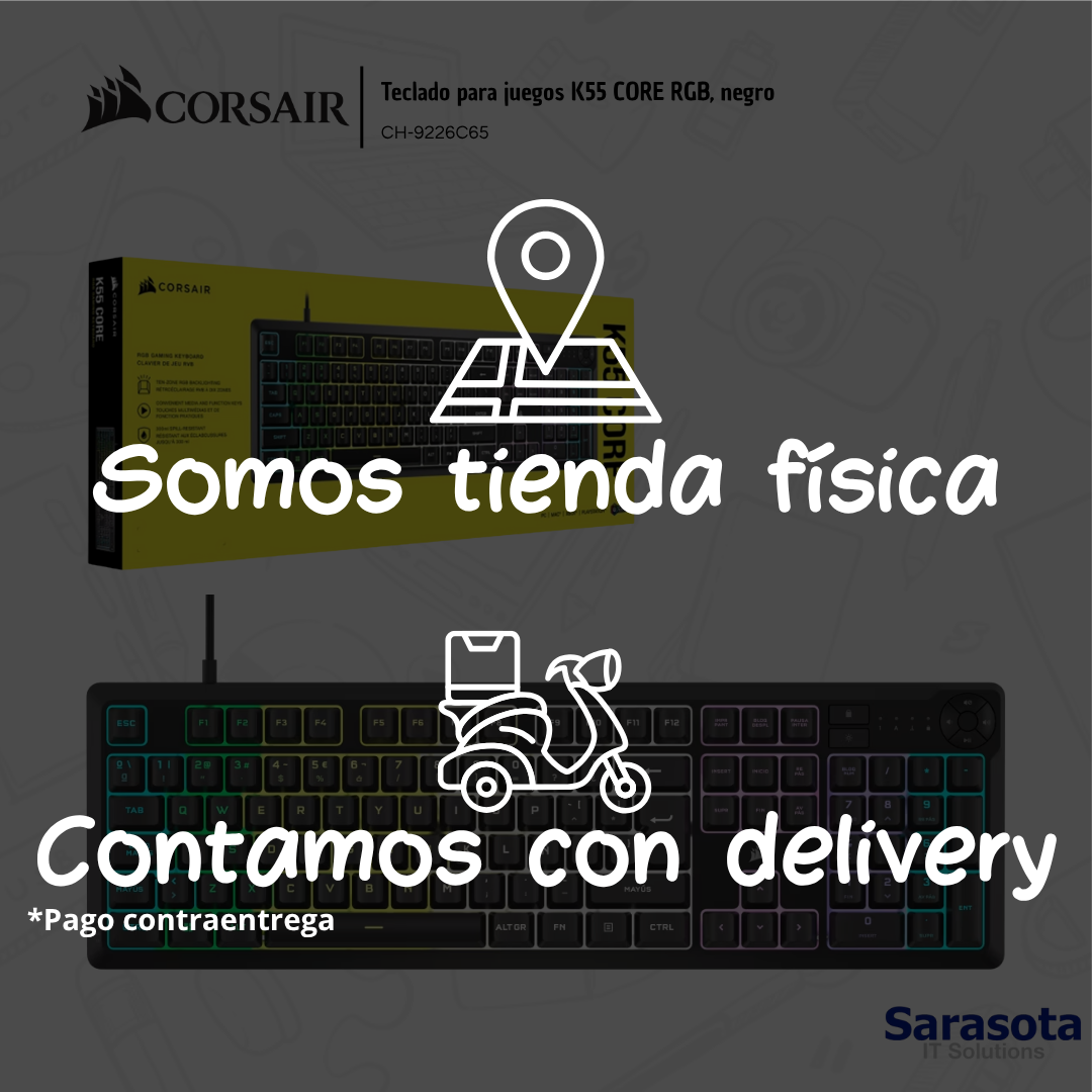 accesorios para electronica - Corsair Teclado para juegos K55 CORE RGB, negro CH 3
