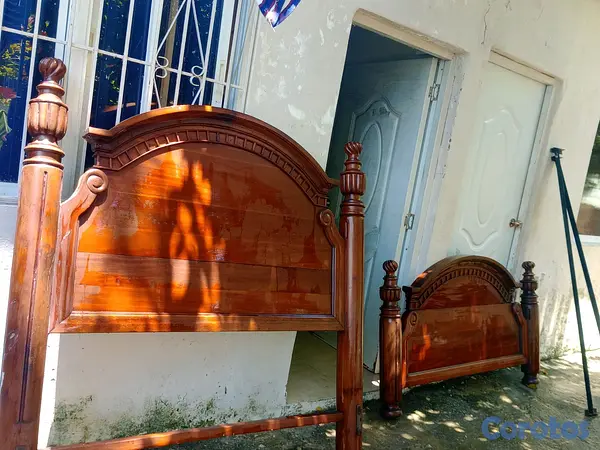 muebles y colchones - Vendo base cama caoba puro queen de 60  4