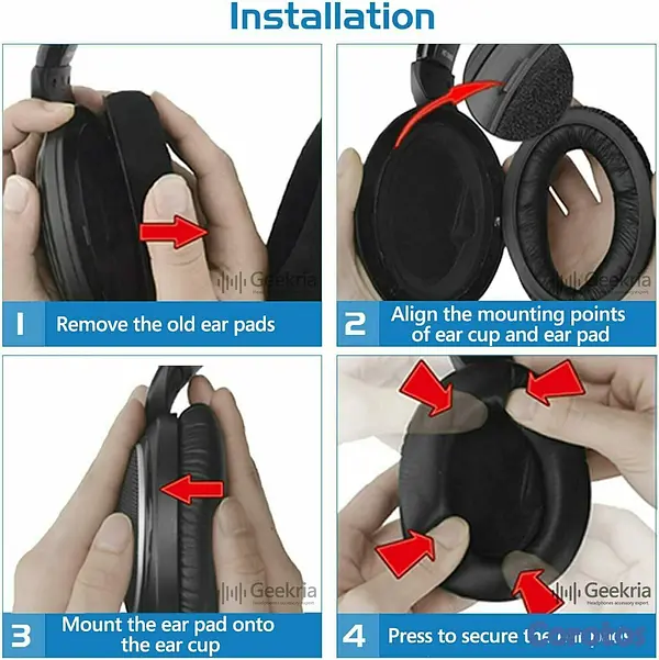 camaras y audio - Almohadillas Geekria Velour para Sennheiser HD500 series HD559, 569, 589 4