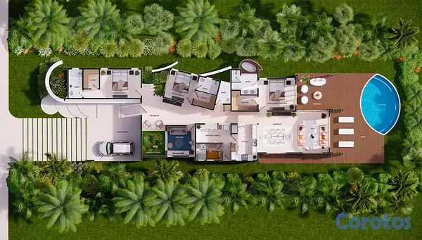 casas vacacionales y villas - La Romana - La Estancia Golf and Resort, Villa moderna de 3 Habitaciones 2