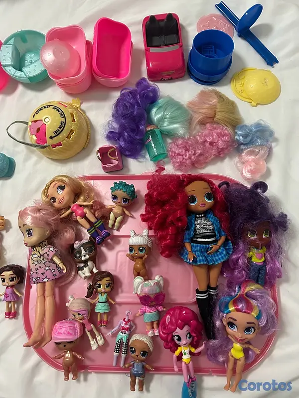 juguetes - Muñecas LOL, con sus más mascotas y maletín.  2