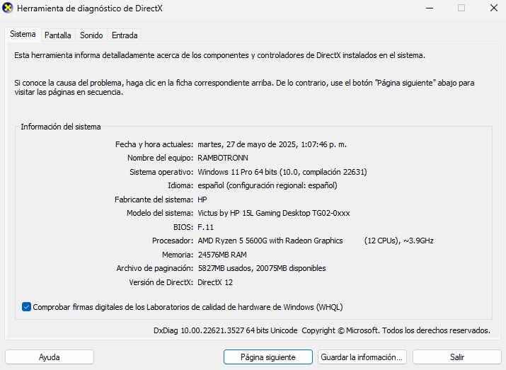 computadoras y laptops - PC Gamer Hp Victus 15L RYZEN 5 5600 con 24gb  RAM 5