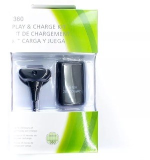 consolas y videojuegos - Kit Carga Y Juega Xbox 360 Cargador Bateria recargable