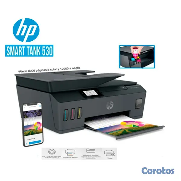 impresoras y scanners - MULTIFUNCIONAL HP SMART TANK 530  CON BOTELLA DE TINTA DE FABRICA - ALL IN ONE 2