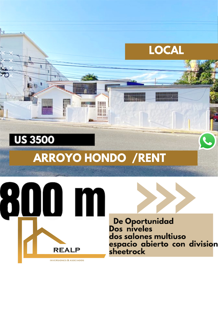 oficinas y locales comerciales - Local de dos niveles arroyo hondo 1