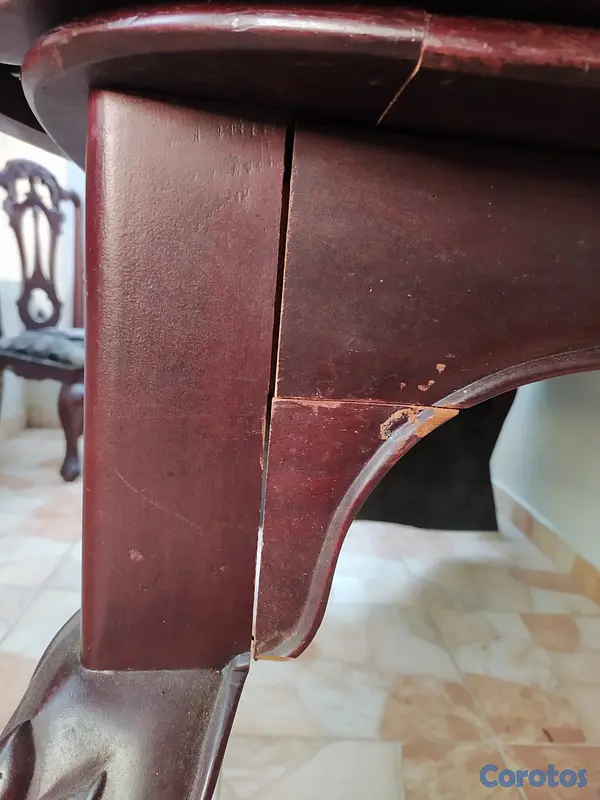 muebles y colchones - JUEGO DE COMEDOR DE ANDIROBA DE 6 SILLAS CON TALLA 6